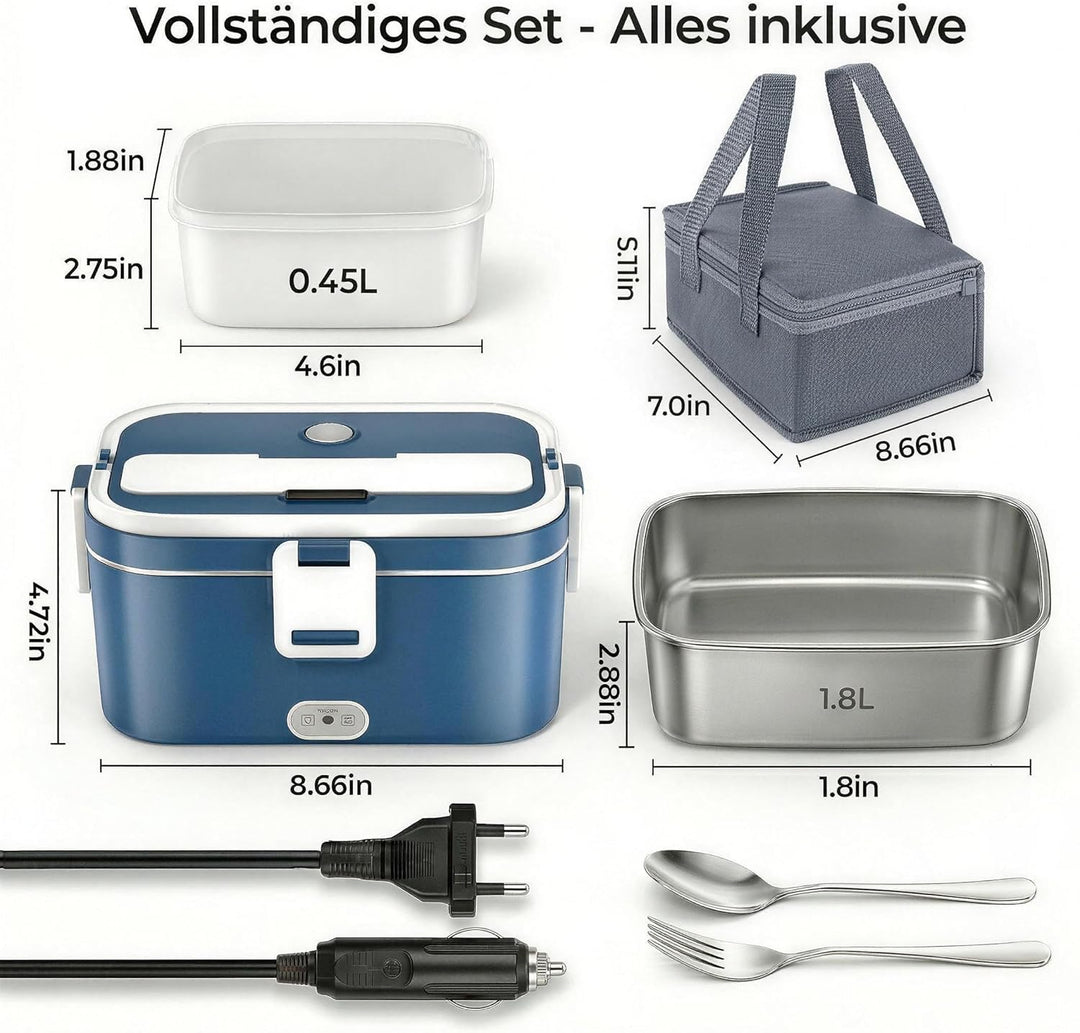 Elektrische Lunchbox 100W 3-in-1 12V/24V/220V Lunchbox Elektrisch 1,8L Grosskapazität Leicht zu Rein