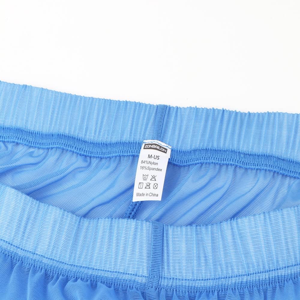 Herren Boxershorts Transparent Leicht Luftig Atmungsaktiv Bequem Geeignet für den Sommer Blau L, Bla