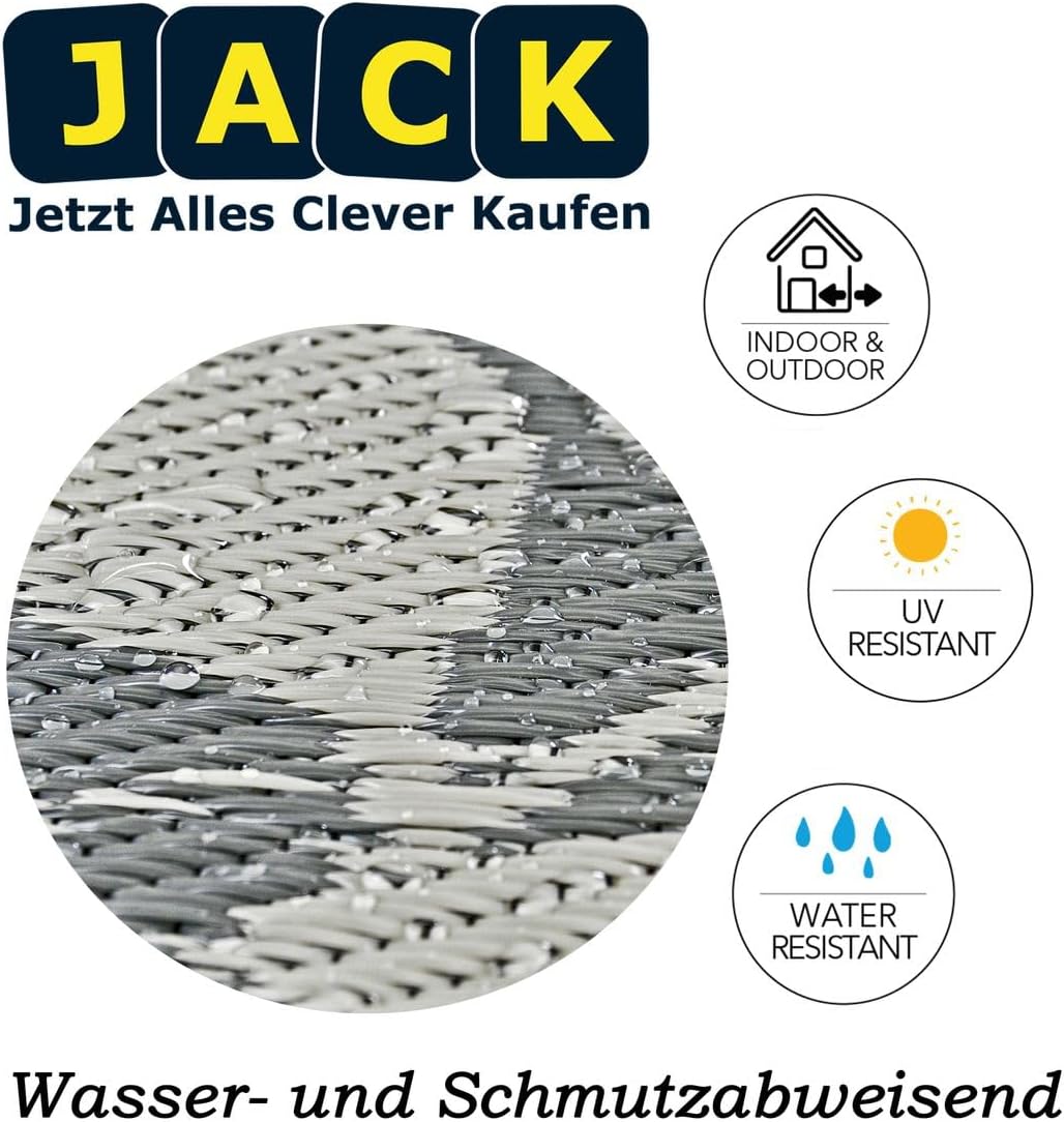 JACK Outdoor Teppiche Terrassenteppich Aussenteppich 120x180cm Terrasse Balkon Teppich Garten Aussen