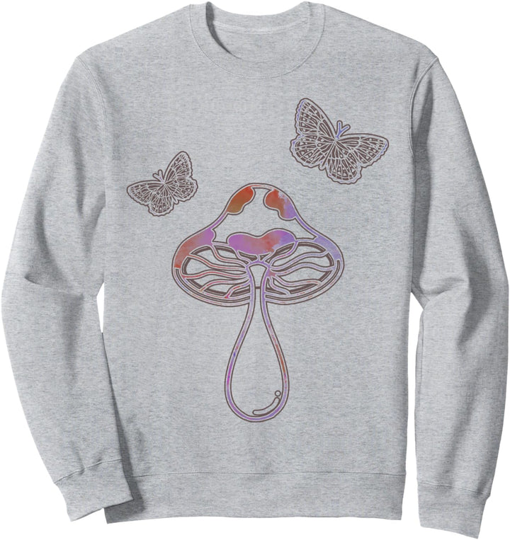 Trendy Painted Mushroom Pocket Sweatshirt