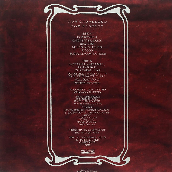 For Respect, Vinyl