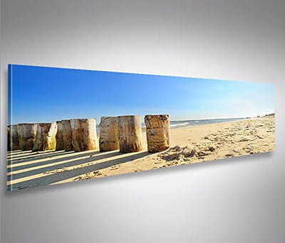 islandburner Bild Bilder auf Leinwand Ostsee Strand Panorama XXL Poster Leinwandbild Wandbild Dekoar