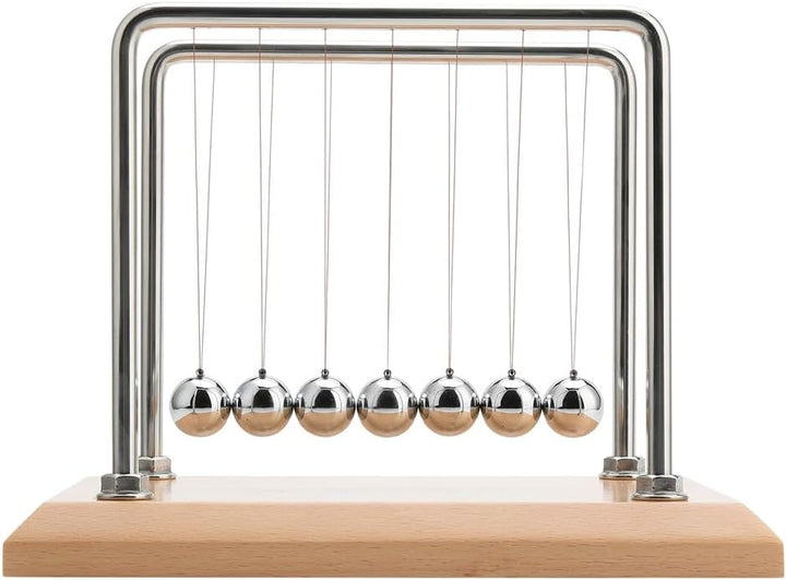 CERROPI Newton Cradle | Newton Pendel Hochwertig | Kugelstosspendel Unendlich mit 7 Kuglen | Klassic