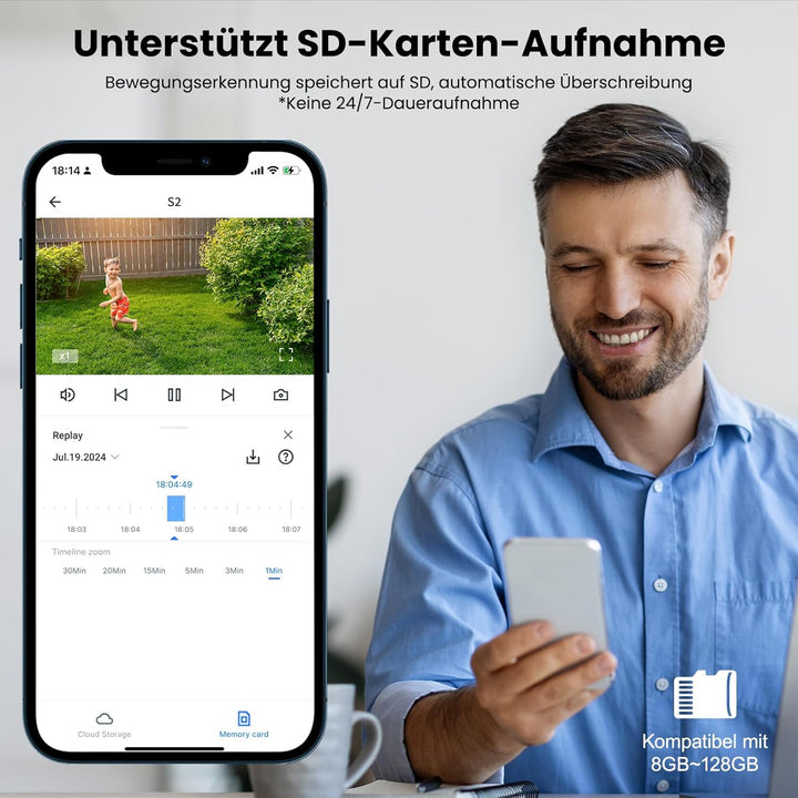 GALAYOU 2K Überwachungskamera Aussen Akku - WLAN Kamera Überwachung Aussen akku, Aussenkamera WLAN K