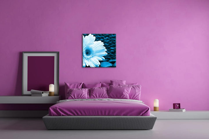 deyoli Weisse Gerbera Format: 60x60 Effekt: Zeichnung als Leinwandbild, Motiv auf Echtholzrahmen, Ho