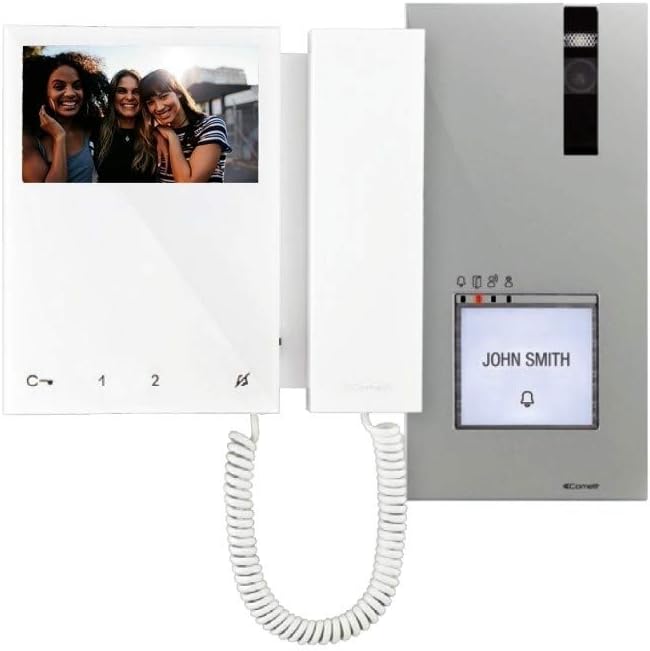 Comelit 8461M Videogegensprechanlage für Einfamilienhaus, Aussensprechstelle Quadra, Mini-Monitor, S
