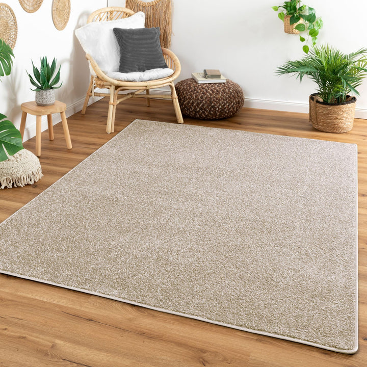 Steffensmeier Kurzflor Teppich Cambridge, Wohnzimmer, Schlafzimmer, in Beige, Grösse: 120x180 cm, 12