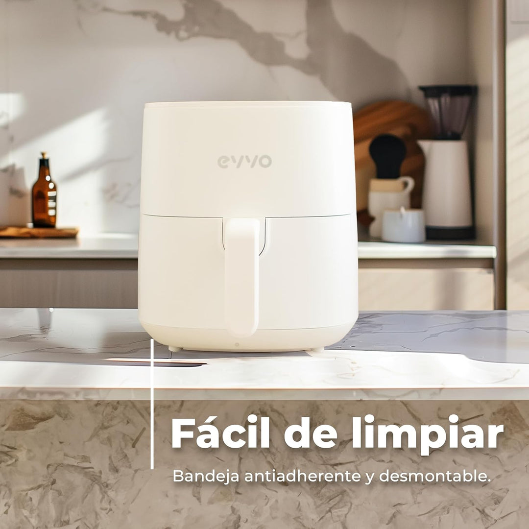 EVVO Luftfritteuse ohne Öl, 6 l, 1700 W, Antihaftbehälter, Dual-Cyclone-Technologie, Multifunktion,