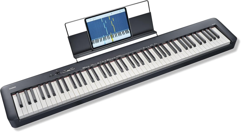 Casio CDP-S110BK Digitalpiano mit 88 gewichteten Tasten, schwarz & Rockjam Double Bracked Einstellba