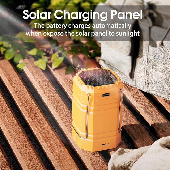 Solar Camping Laternen Wiederaufladbare mit Handkurbel, LED-Taschenlampe Lampe ohne Stromanschluss,