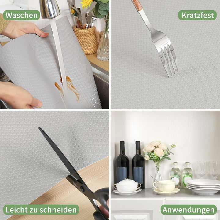 wohomuke Schubladenmatte 30x600cm küche Matte für schubladen schubladeneinlage zuschneidbar Eva Kühl