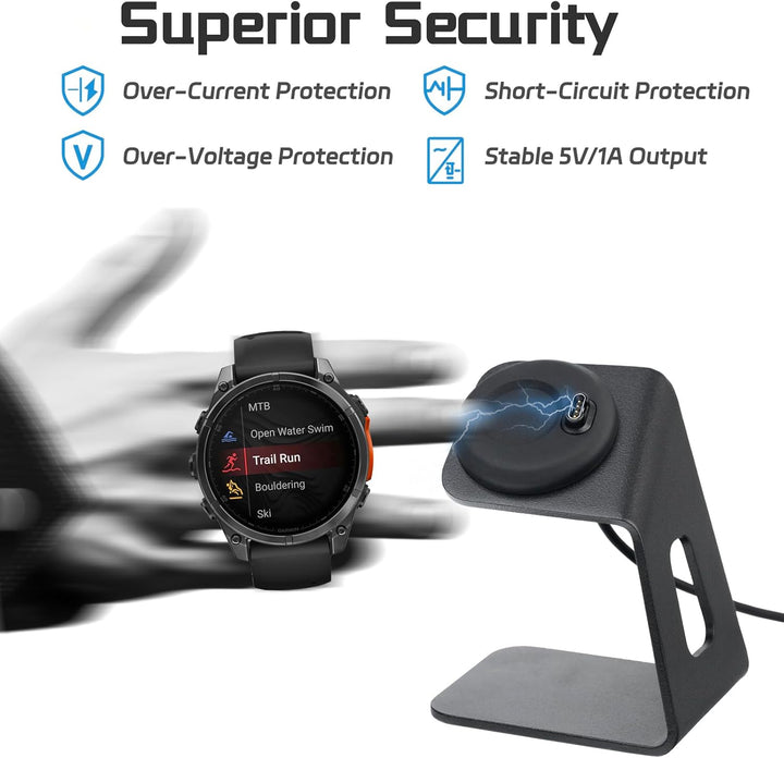 sciuU Ladegerät & Ständer kompatibel mit Garmin Forerunner/Fēnix/Venu/Instinct/Vivoactive Serie, Lad