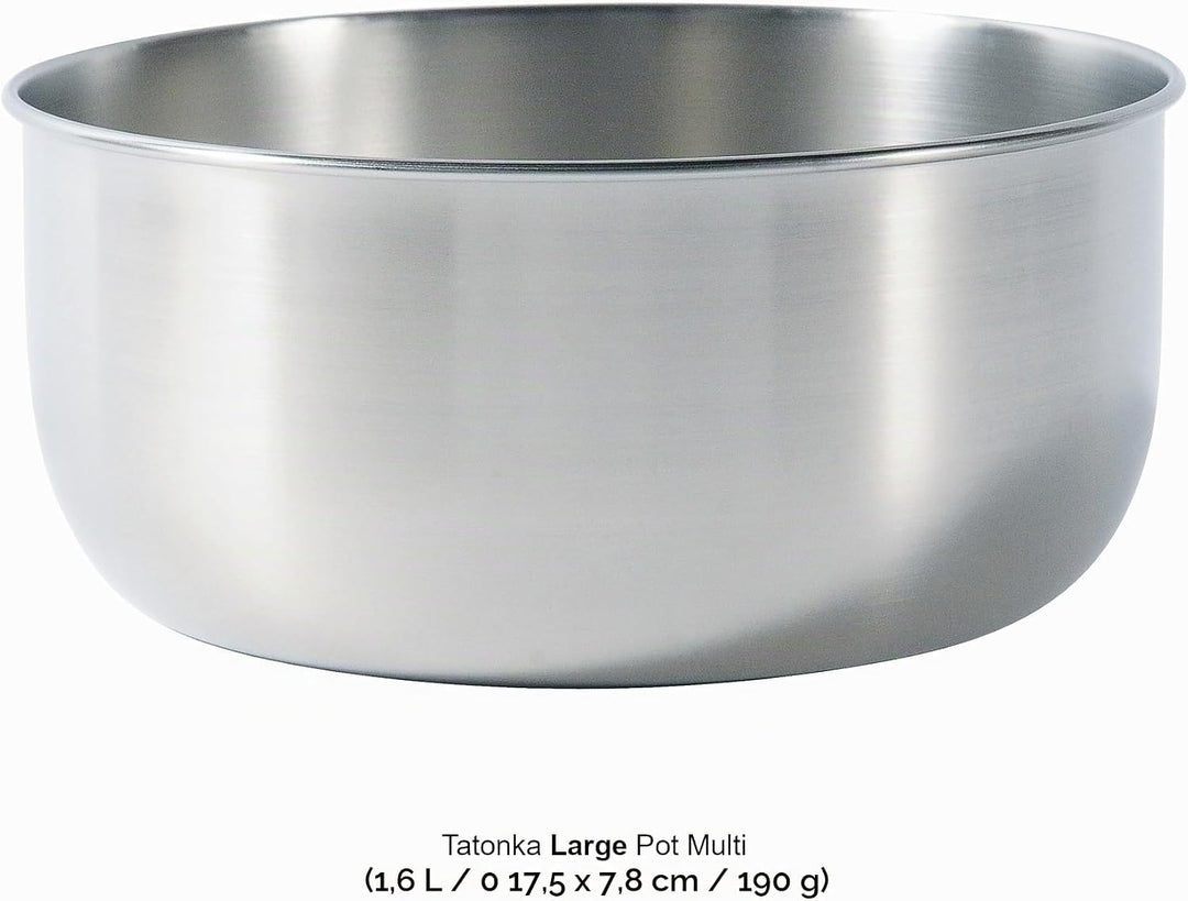 Tatonka Large Pot Multi - Camping-Topf aus Edelstahl mit 1,6 Liter Fassungsvermögen - mit Volumenska