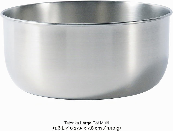 Tatonka Large Pot Multi - Camping-Topf aus Edelstahl mit 1,6 Liter Fassungsvermögen - mit Volumenska
