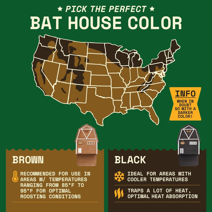 WildYard Big Bat Barn 3-Kammer Fledermaushaus - Gross, Schwarz - Witterungsbeständiges Fledermaus-Wi
