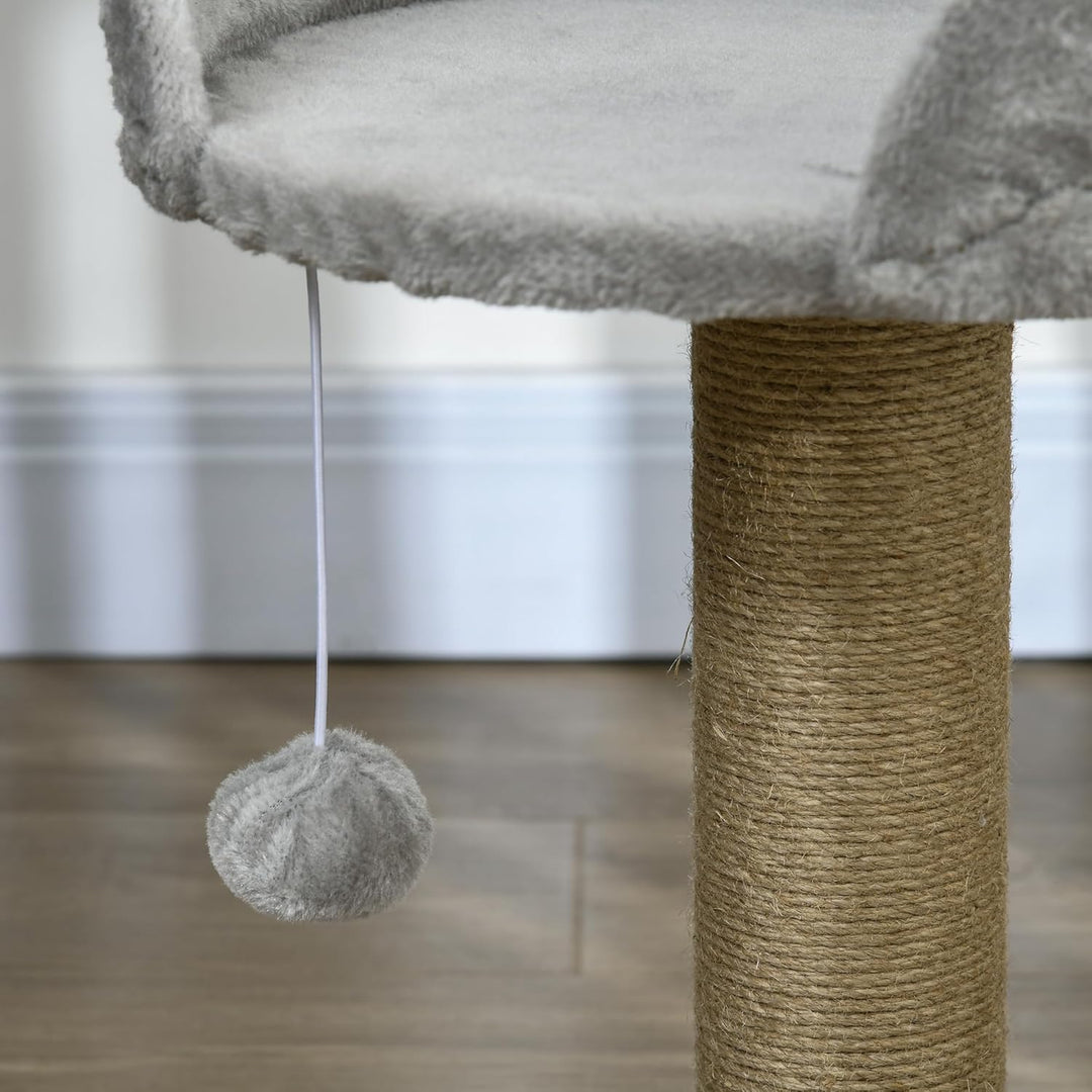 PawHut Kratzbaum 49 cm Kleiner Katzenturm mit Spielball, Sisalstämme, Plattform, Katzenkratzbaum, Kl