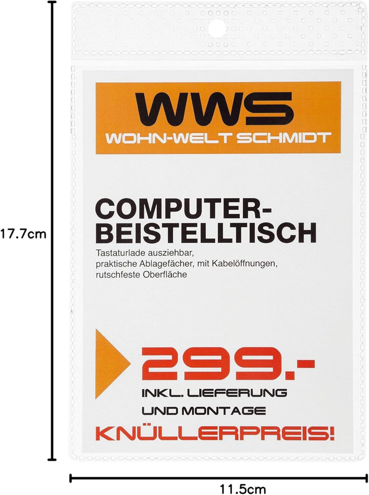 Durable Etiketten-Schutzhüllen A6 Packung, 100 Stück, transparent, 229719 DIN A6, DIN A6