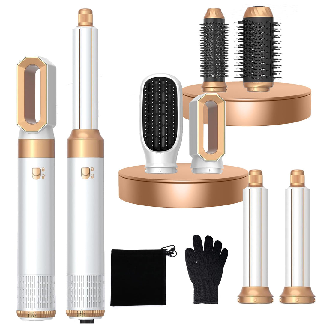 MogaWave Pro Airbrush Air Styler 6 in 1 Hair Styler, 1000W Rundbürstenföhn, Warmluftbürste, Föhnbürs