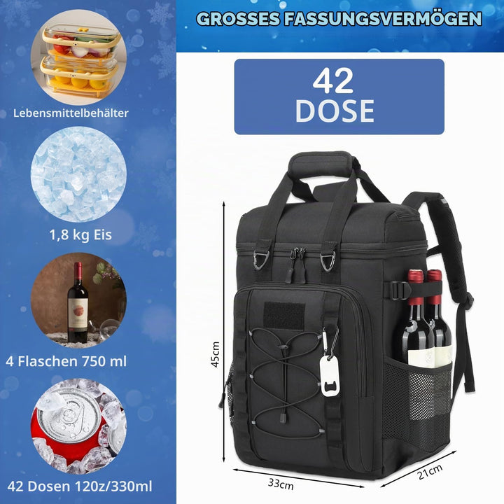 Kühltasche 42 Dosen grosser Kühlrucksack Taktische isolierte Lunchtasche Picknicktasche für Strand,