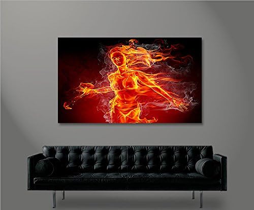 islandburner Bild Bilder auf Leinwand Fire Girl 1p XXL Poster Leinwandbild Wandbild Dekoartikel Wohn