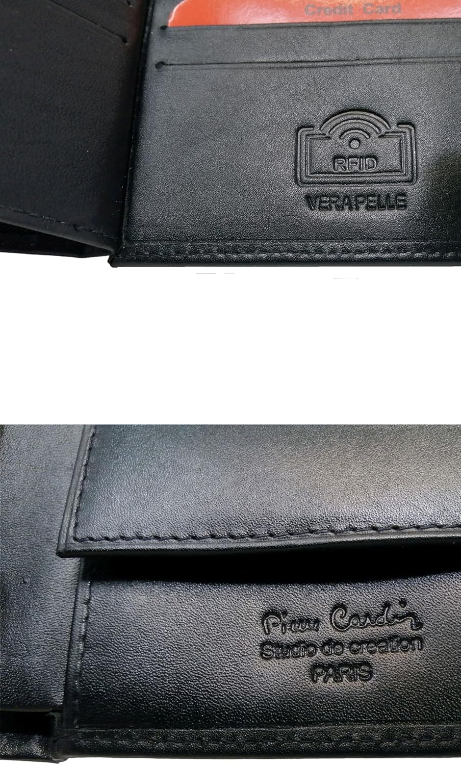 Pierre Cardin Geldbörse für Herren, echtes Leder, Slim, Herren, kleines dünnes Rfid, Geschenk, Brief