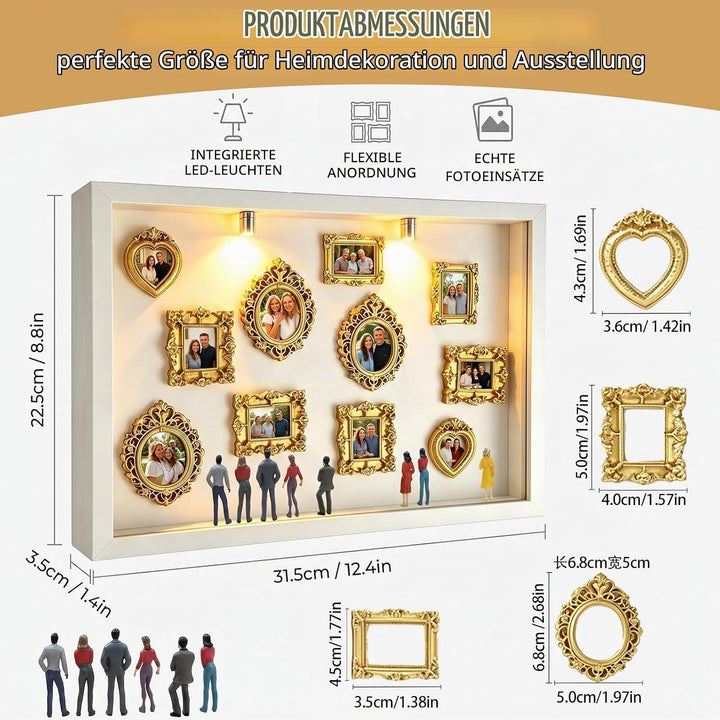 Pipihome DIY Mini Museum Silhouette Box, Miniatur Museum Mini Bilderrahmen Vintage mit LED Licht und