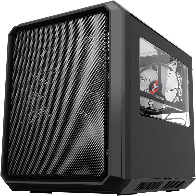 iTek Case QBO 8 EVO Micro ATX, USB3, 200+120mm ARGB Fan, Card Reader, 3X Trasp Window Schwarz