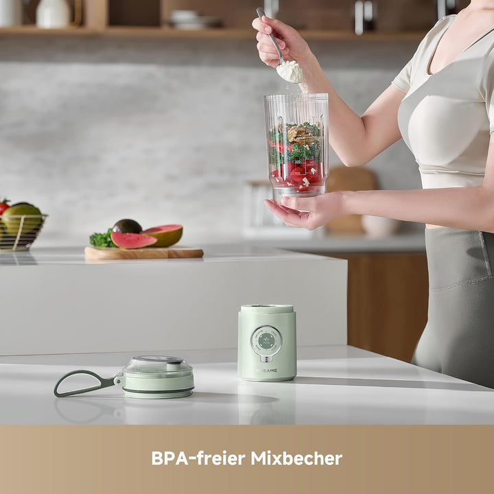 DREAME PortFresh Tragbarer Mixer,Abnehmbares Motorgehäuse, Schnellladen, 880 ml BPA-freier Mixbecher