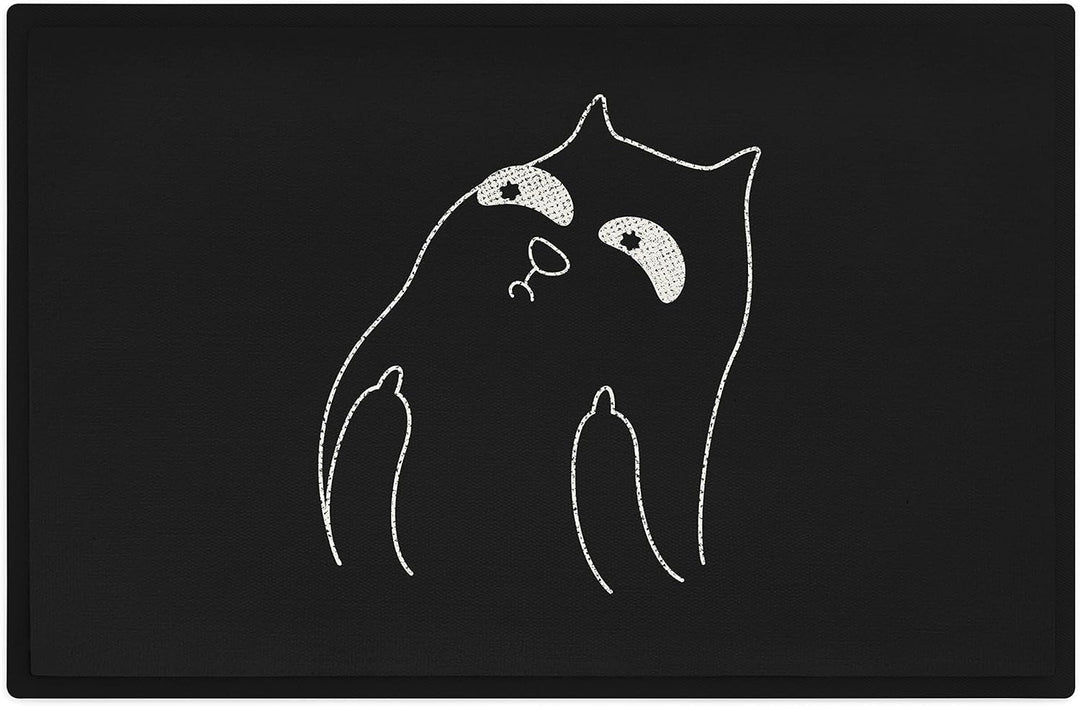 Trendation - Lustige Katzen Fussmatte Grafik Mittlerer Finger Katzenbesitzerin Humor Fussmatte 60x40