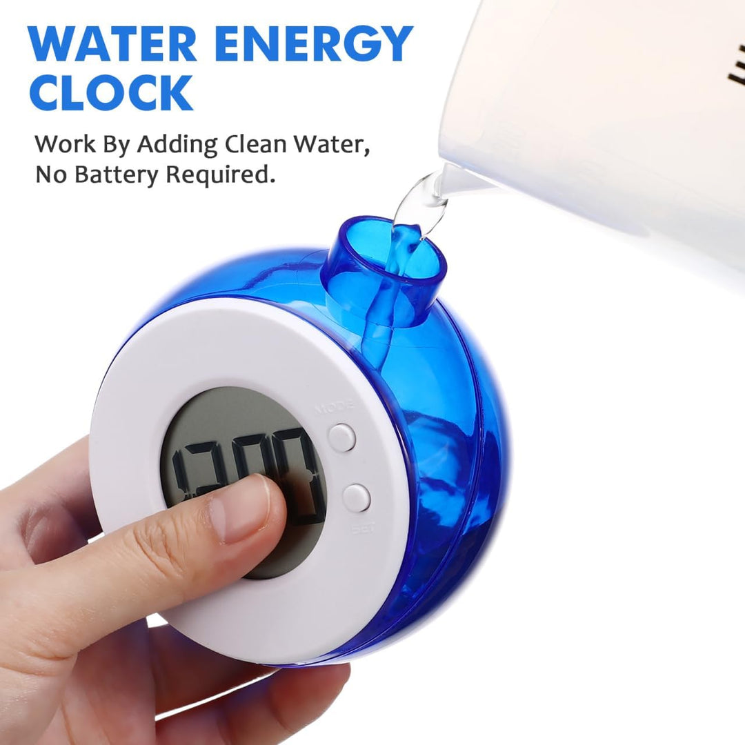 Alipis Wasseruhr Led-Display Mit Wasserenergie Ohne Batterie Umweltfreundliche Schreibtischuhr Mit B