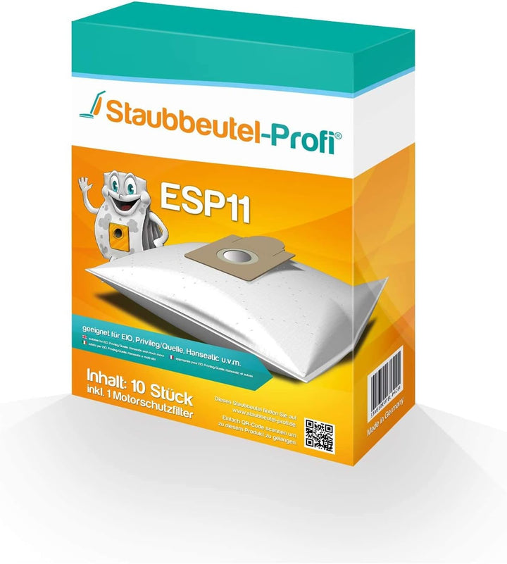 20 Staubsaugerbeutel ESP11 von Staubbeutel-Profi® kompatibel zu Swirl EIO80, Swirl EIO 80 für Quigg