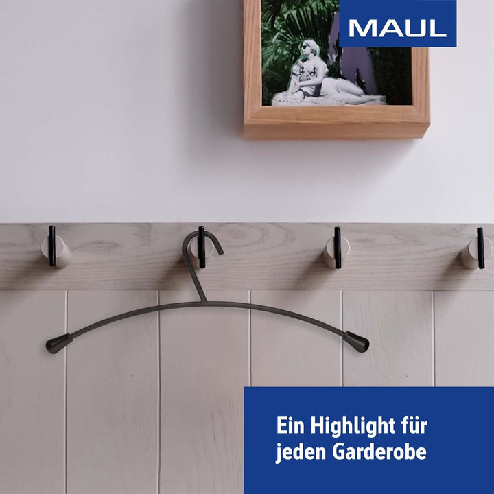 MAUL Kleiderbügel Metall – moderne Stahl Kleiderbügel in edlem Design – stabile und belastbare Aufhä