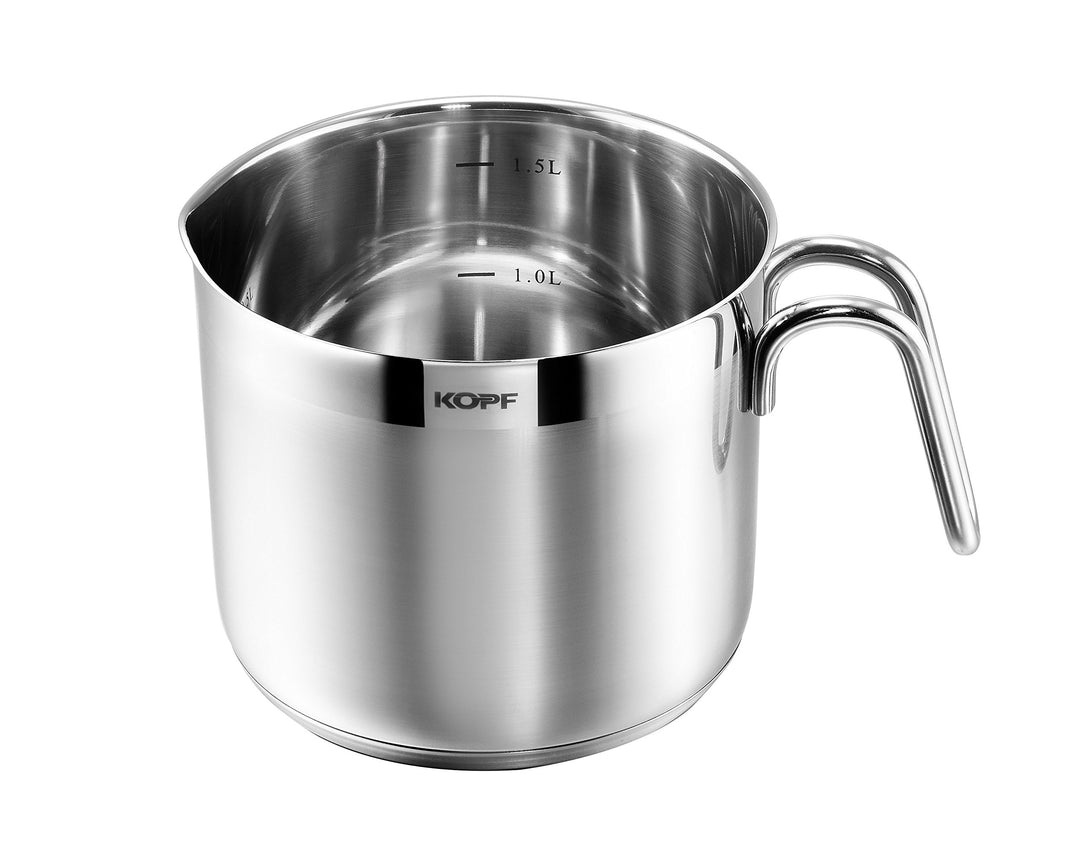 KOPF 124658 Milchtopf Josie Ø 14 cm Höhe 12 cm 1,5 Liter Edelstahl, Milchtopf