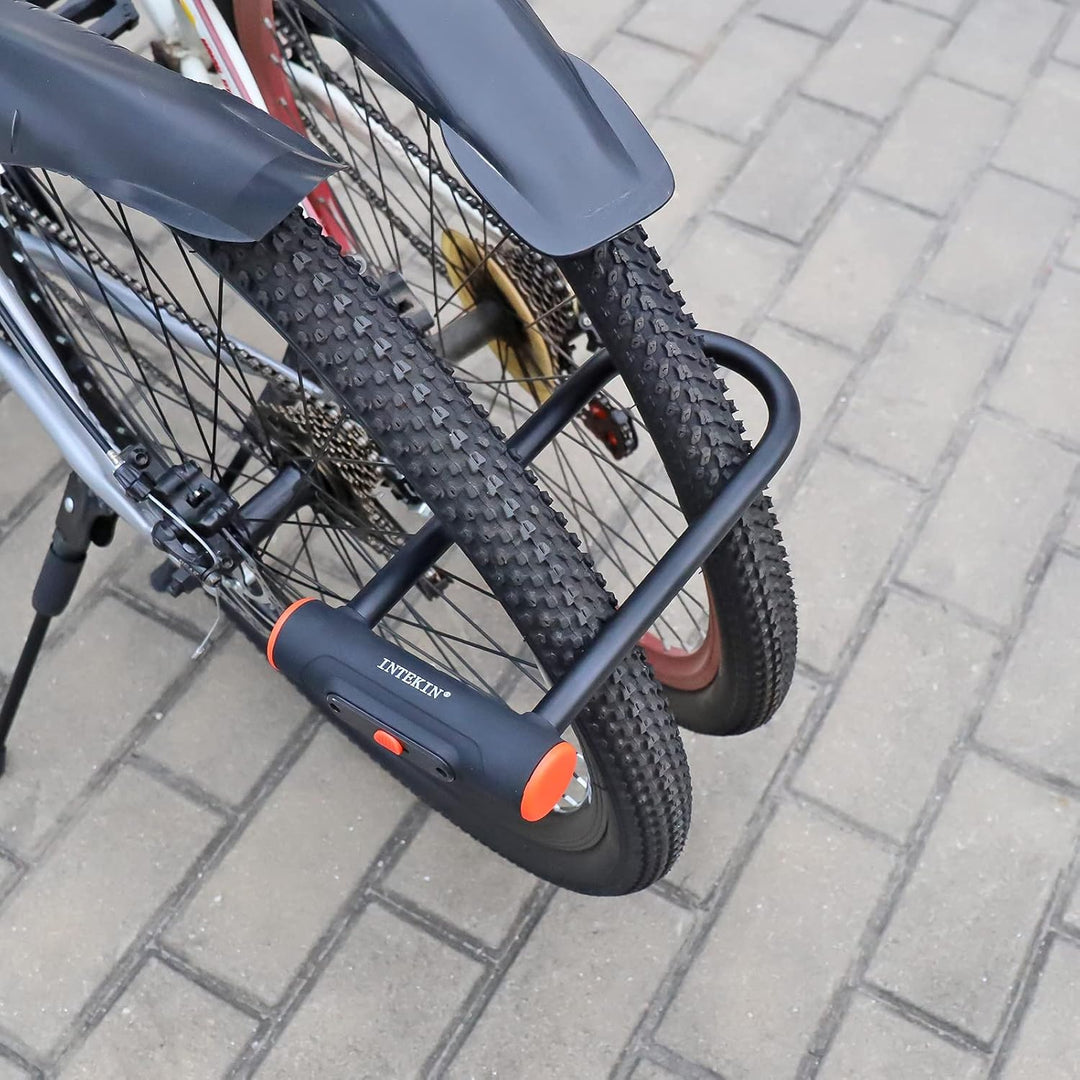 INTEKIN Fahrradschloss Bügelschloss mit Halterung, 16mm Fahrrad Bügelschloss mit 3 Schlüssel, Hohe S
