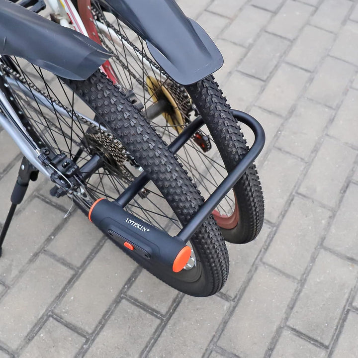 INTEKIN Fahrradschloss Bügelschloss mit Halterung, 16mm Fahrrad Bügelschloss mit 3 Schlüssel, Hohe S
