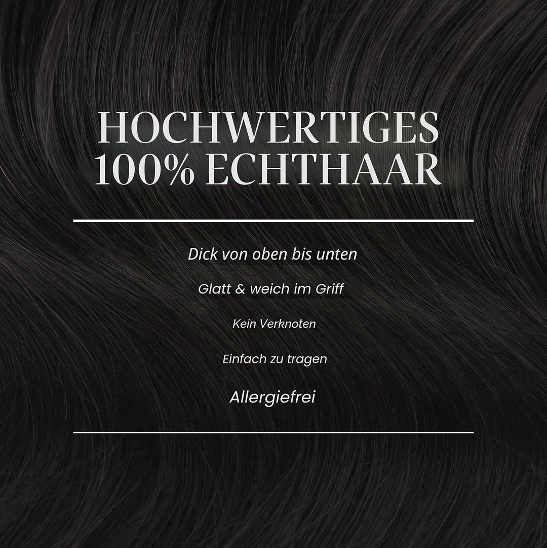 GOO GOO Clip in Extensions Echthaar, Echthaar Extensions Clip, 20cm 50g 7pcs, Haarverlängerung Echth
