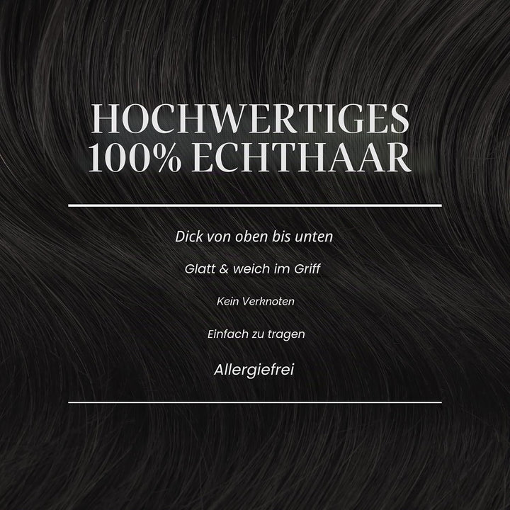 GOO GOO Clip in Extensions Echthaar, Echthaar Extensions Clip, 20cm 50g 7pcs, Haarverlängerung Echth