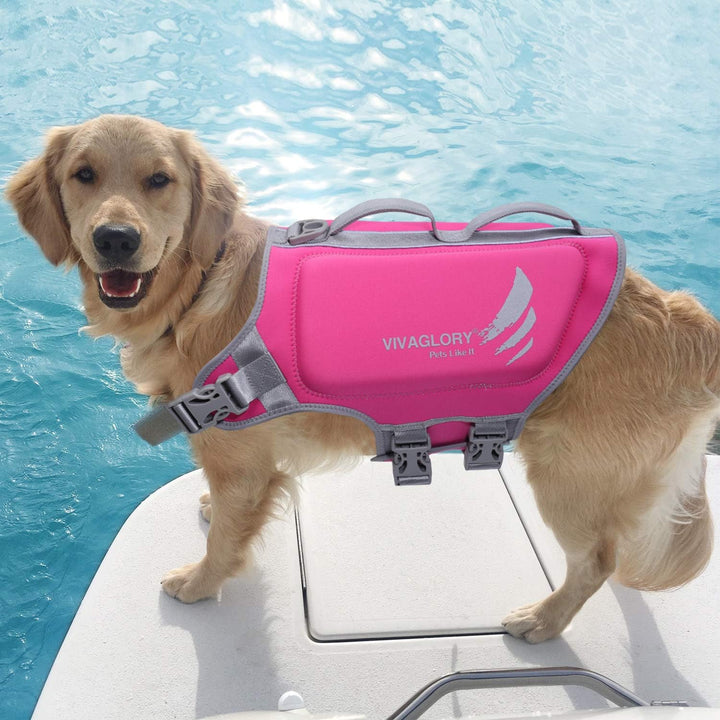 VIVAGLORY High Buoyancy Schwimmweste Hund, Rettungsweste, Hundeschwimmweste für Bootfahren, Schwimmh