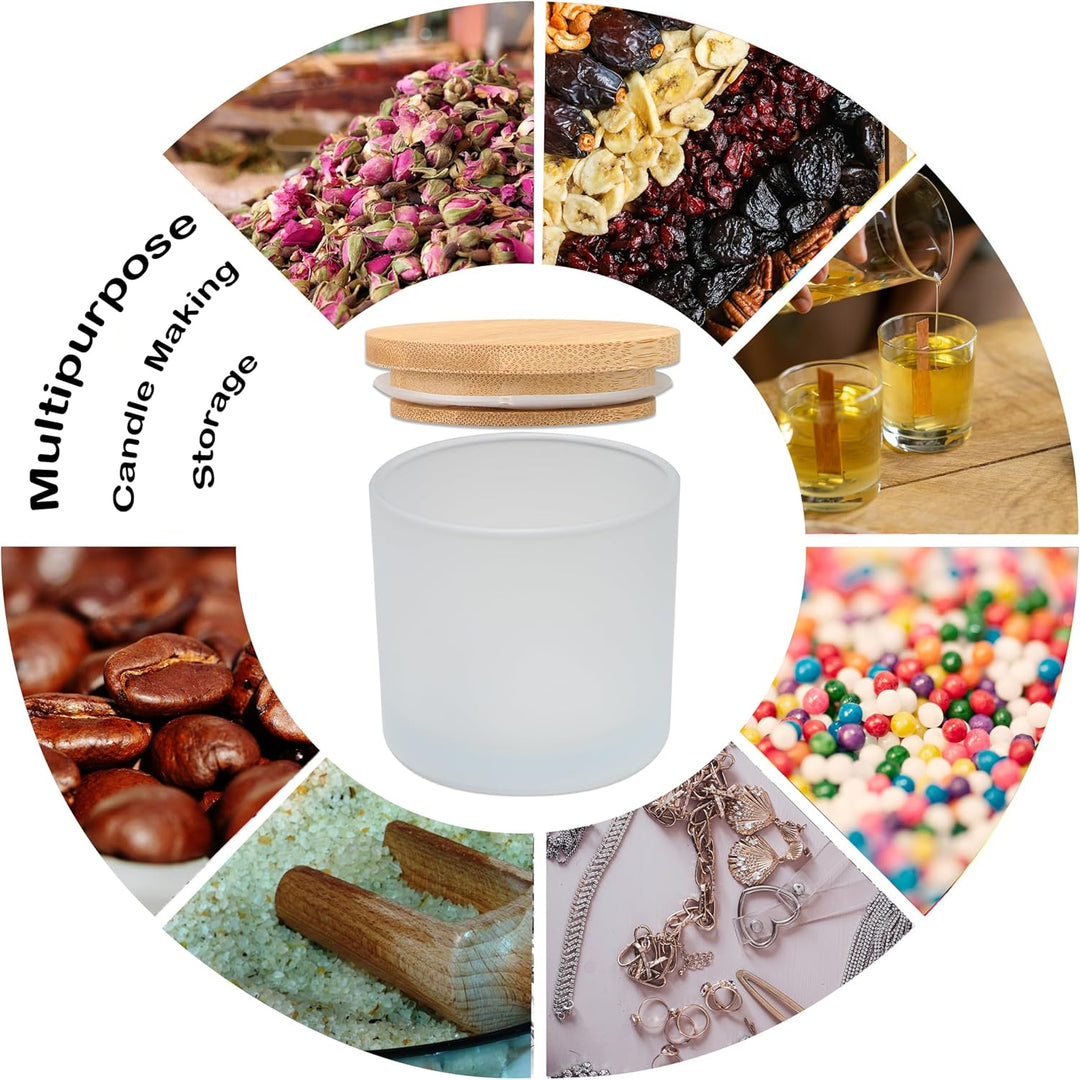 MILIVIXAY 20 Stück 118 ml Milchglas-Kerzengläser mit Deckel und Kerzenherstellungs-Kits – Grosspacku