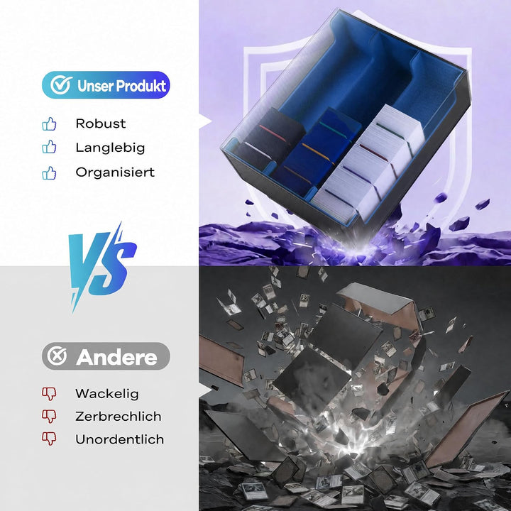UAONO Sammelkarten-Aufbewahrungsboxen für 1800+ Karten, Premium Magnetic Deck Boxen, Leather Deck Ca
