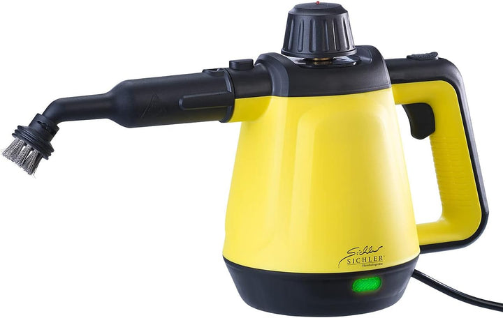 Sichler Haushaltsgeräte Tragbarer Dampfreiniger: 2in1-Hand-Dampfreiniger, Dampf-Mopp &-Besen, 16-tlg