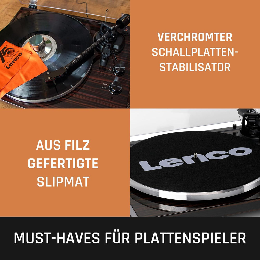 Lenco LBT-345WA - Plattenspieler mit Bluetooth® und 2M Red Tonabnehmer, inklusive verchromtem Platte