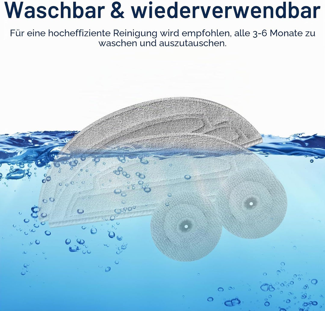Fixbetter 10 Stück Mikrofaser-Wischtücher für Roborock S8 MaxV Ultra / S8 Max Ultra Roboterstaubsaug