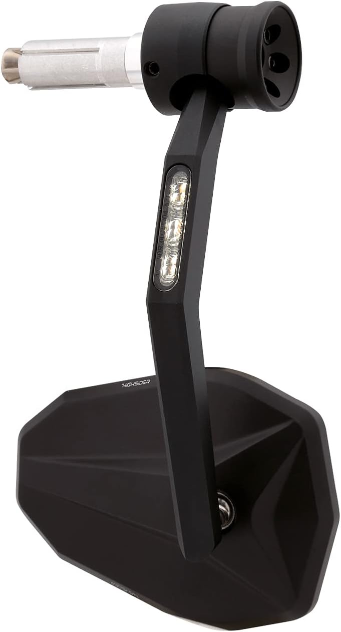 HIGHSIDER Victory Rim Motorrad Lenkerendenspiegel mit LED Blinker/Positionslicht, E-geprüft (Stück)