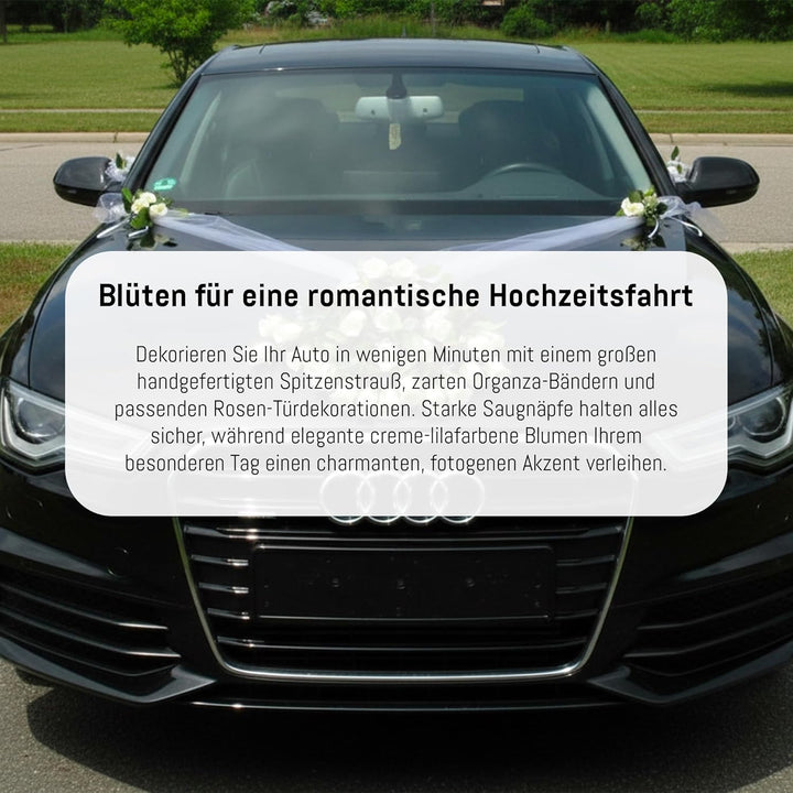 Spitze STRAUss Auto Schmuck Braut Paar Rose Deko Dekoration Autoschmuck Hochzeit Car Auto Wedding De