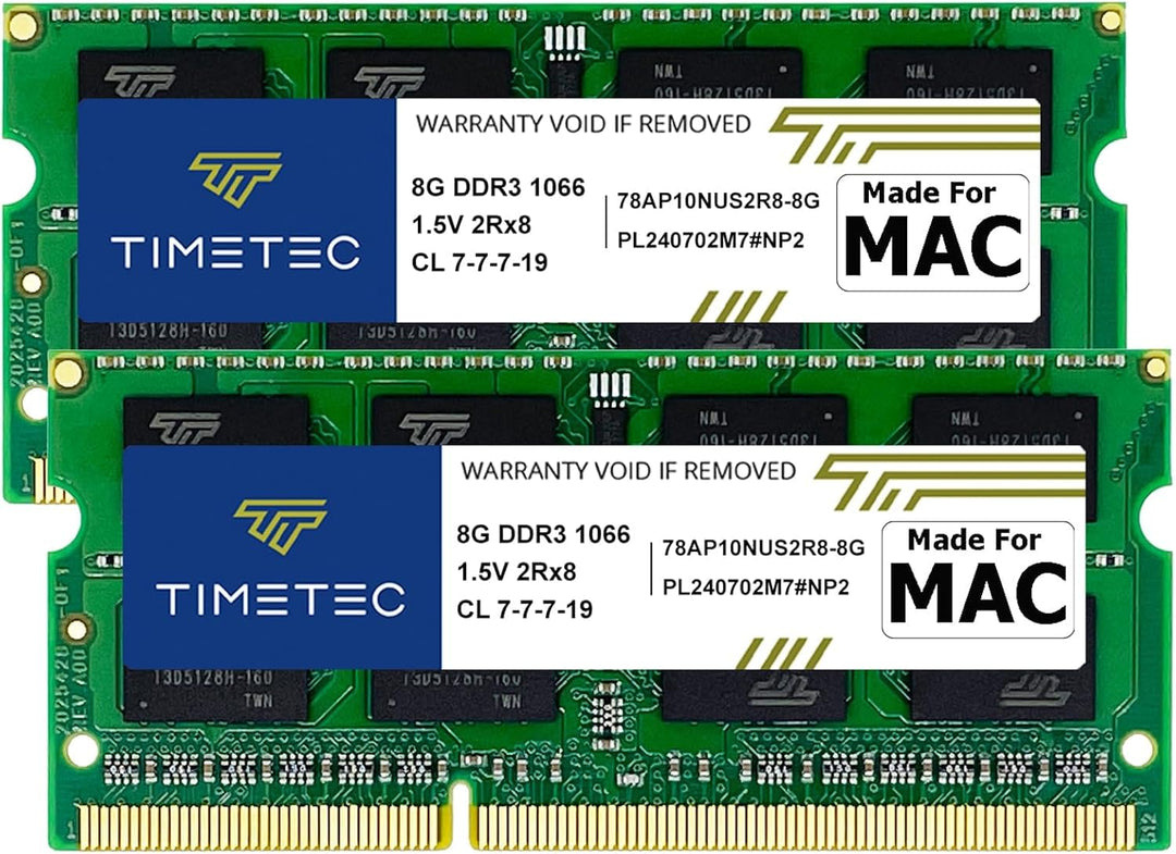 Timetec 16GB KIT(2x8GB) kompatibel für Apple DDR3 1067MHz/1066MHz PC3-8500 RAM für Mac Book(Mitte 20