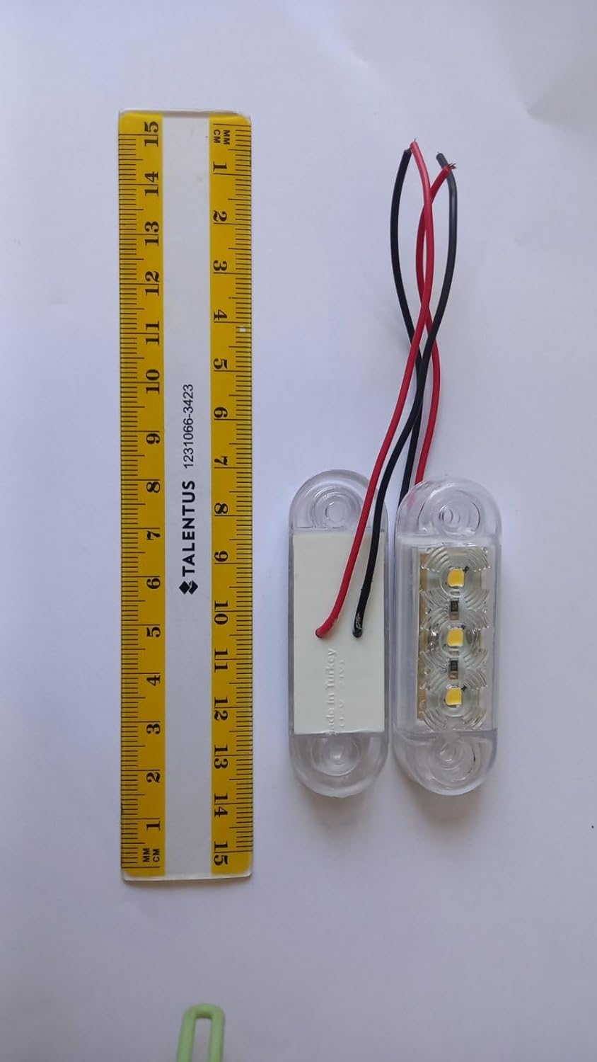 Formplas 30 Stücke LED Leuchten, Positionsleuchten LED, 3 SMD LED, Gelb, Rot, Weiss, Grösse: 65mm L