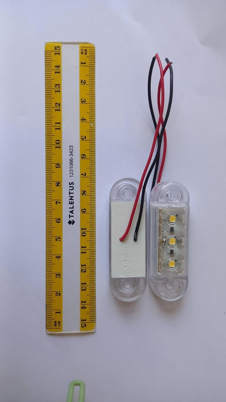 Formplas 30 Stücke LED Leuchten, Positionsleuchten LED, 3 SMD LED, Gelb, Rot, Weiss, Grösse: 65mm L