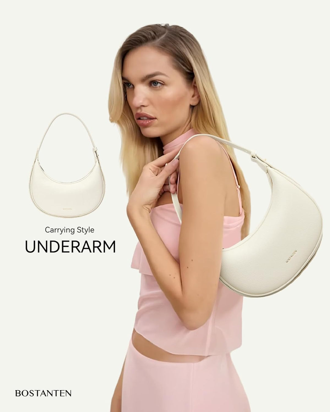 BOSTANTEN Handtasche Damen Klein Umhängetasche Crossbody Hobo Bag for Women PU Leder Schultertasche