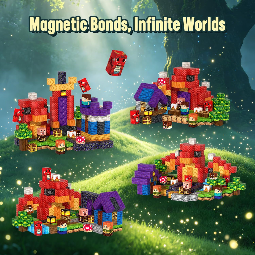 200 PCS Magnetische Bausteine, Magnetic Building Blocks Drache, Drache